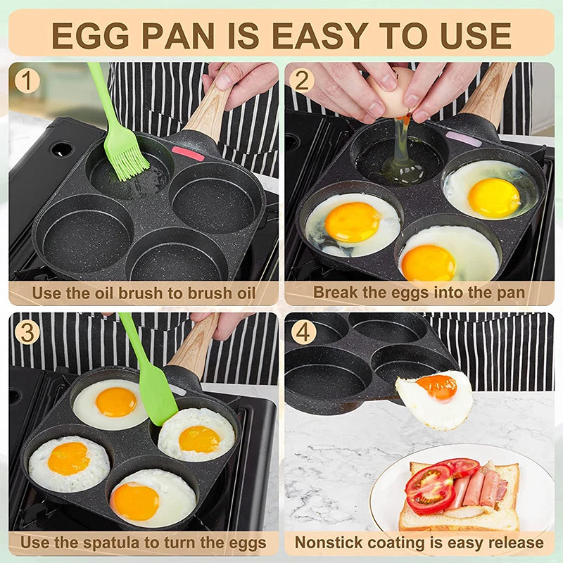 2/4-Hole Frying Pot Pan Thickened Omelet Pan